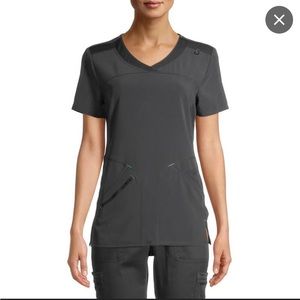Scrubstar Antimicrobial Premium Performance Tonal Contrast Scrub Top Pewter